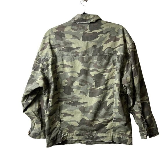 Zara denim camouflage embroidered sequin‎ button up jacket women’s size small - Picture 2 of 9
